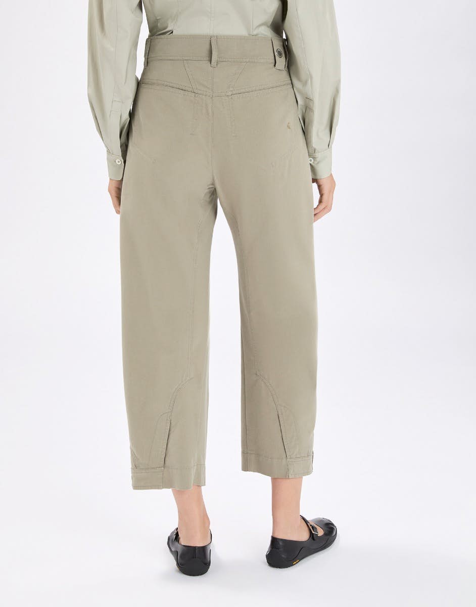 High Lola Light green straight-leg pants in cotton drill and lyocell Trousers