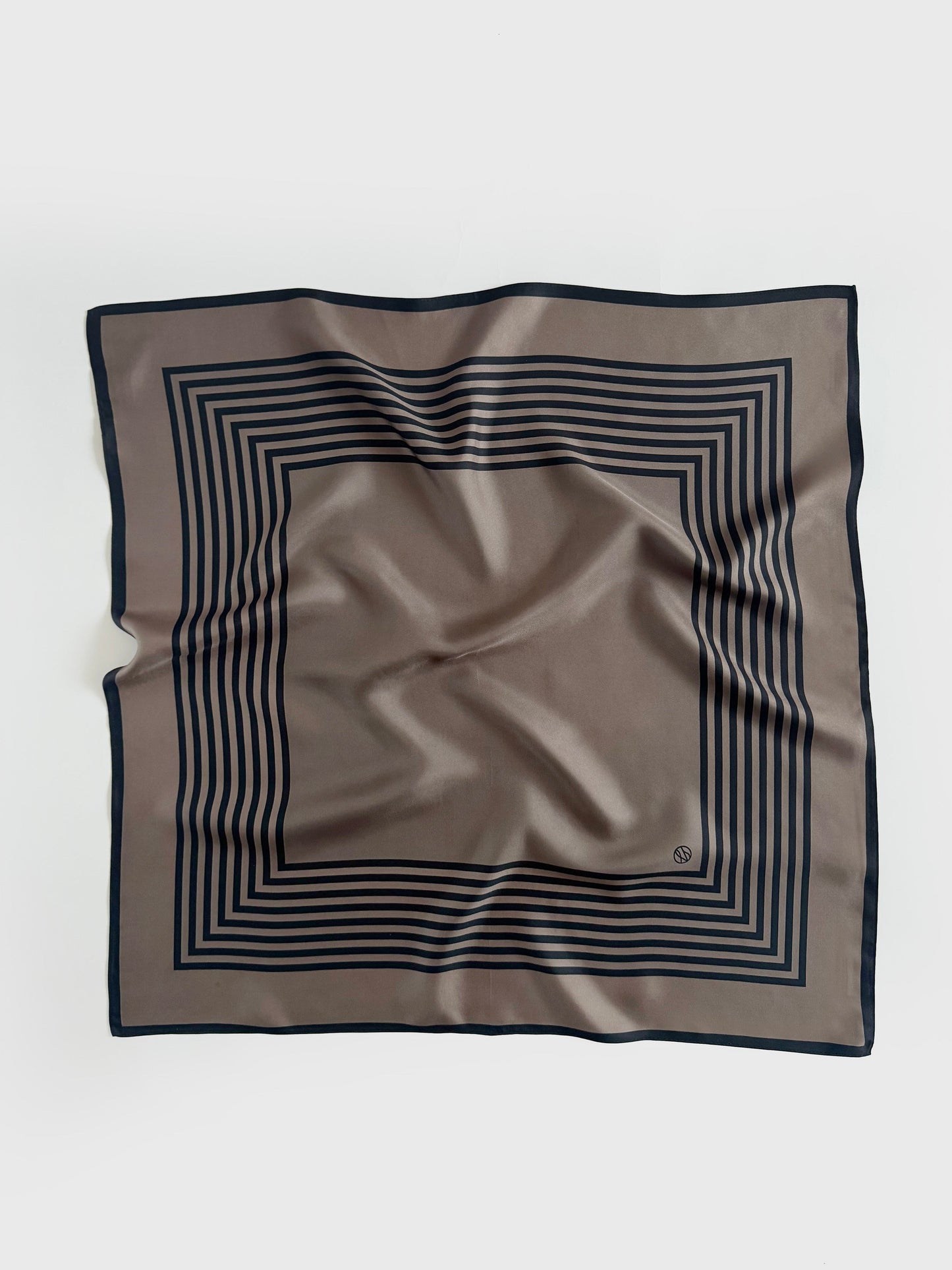 Lescarf Striped Scarf Taupe Black