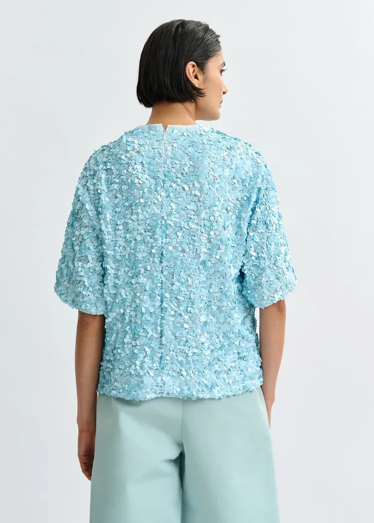 Essentiel Antwerp Juli Embroidered Sequin Top