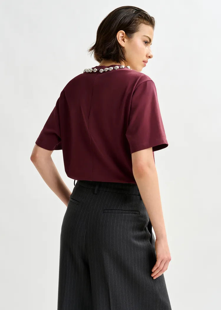 Essentiel Antwerp Mauve Silver Balls T Shirt
