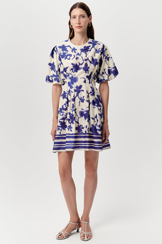 Exquise Jadir Blue and White Floral Mini Dress