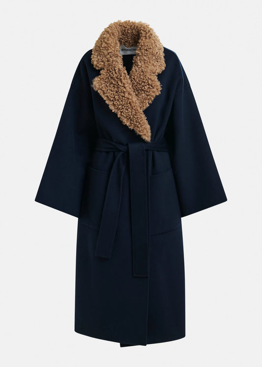 Essentiel Antwerp Irno Faux Fur Collar Coat
