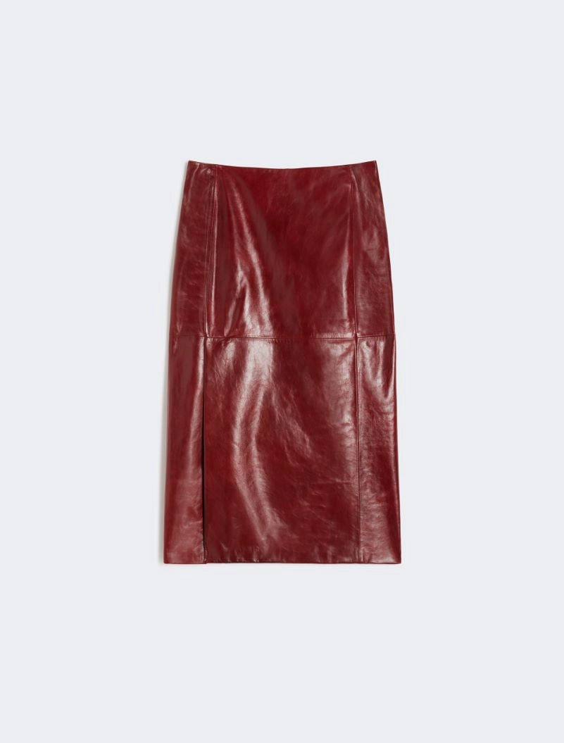Sportmax Spxcomma Leather Midi Skirt