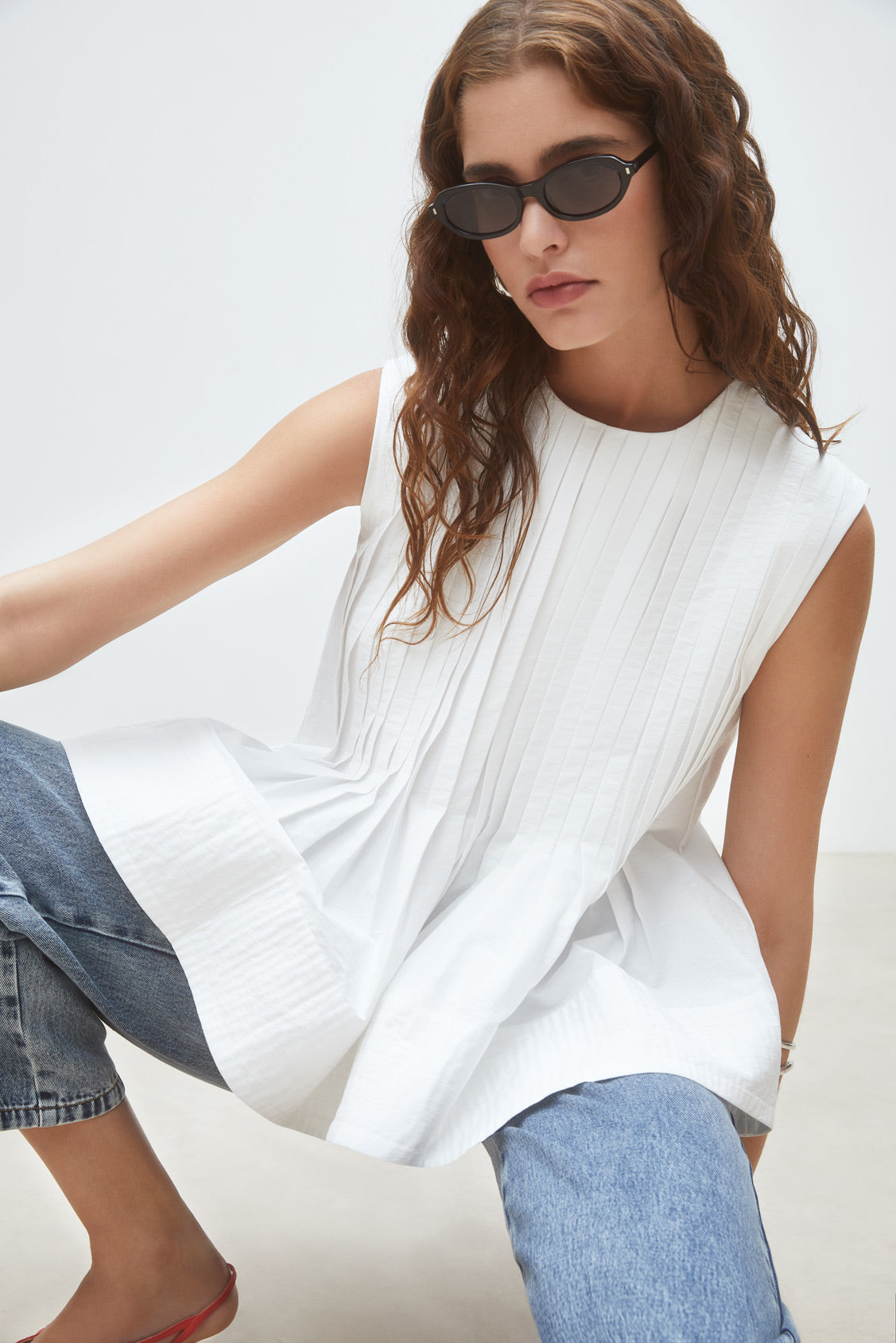 Suncoo Luigi Blanc Casse Sleeveless Top