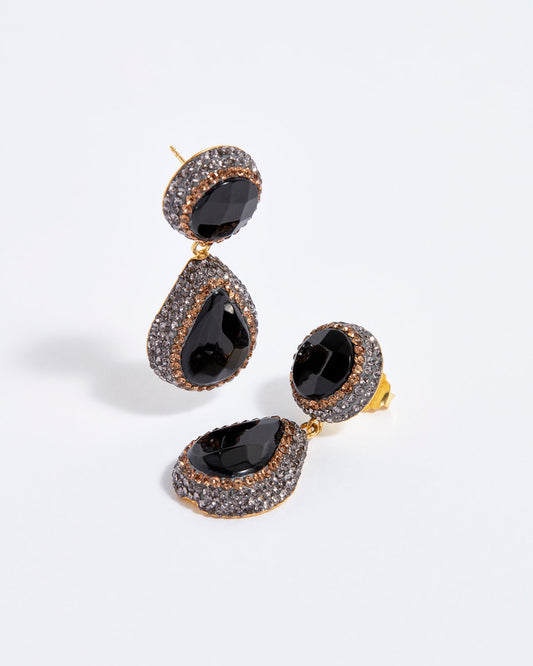 Soru Onyx Double Drop Earrings