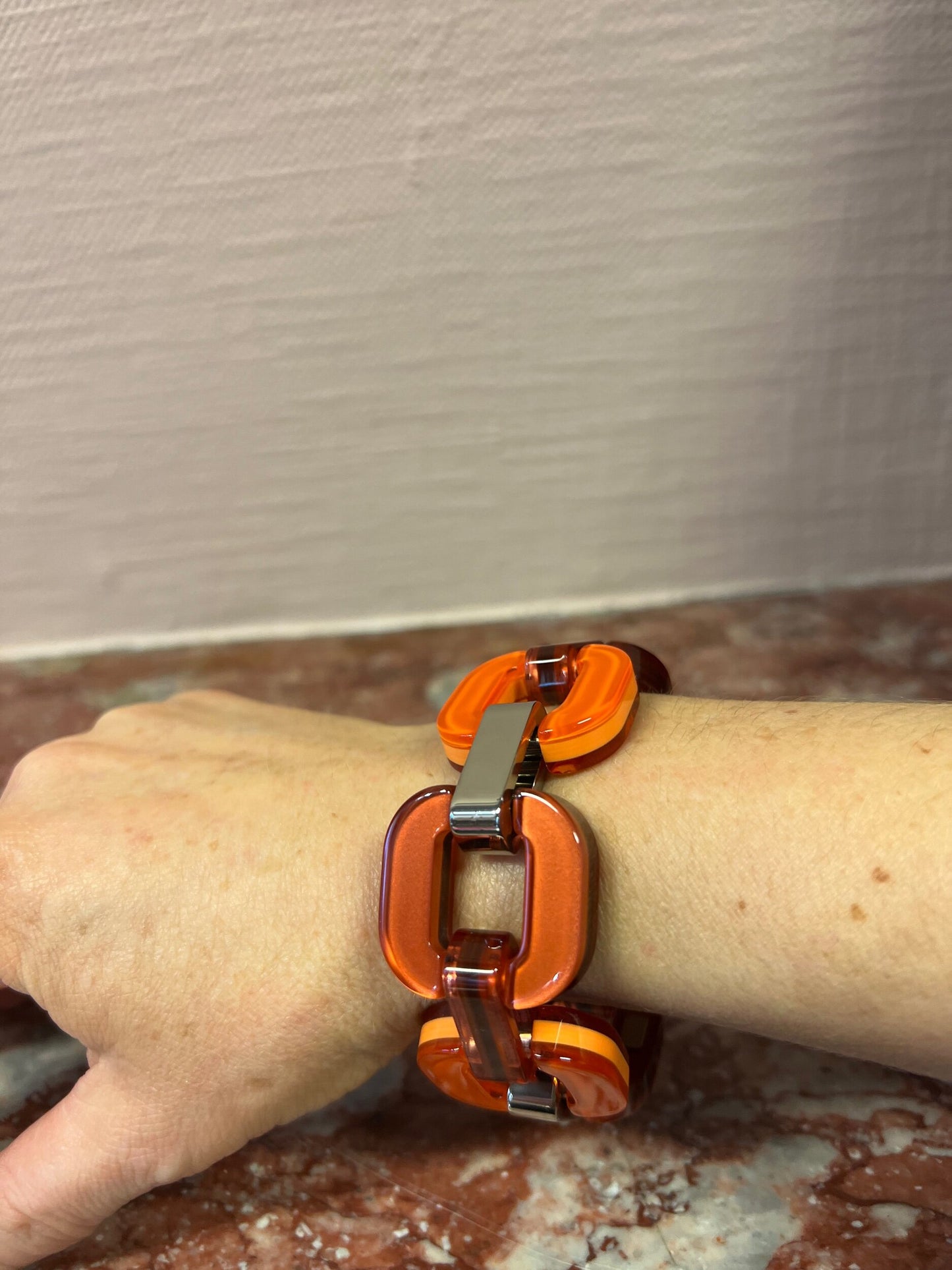 Burnt Orange  Two Tone Bracelet