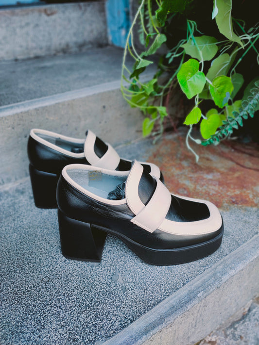 Lori Dreamer Black And Cream Platform Shoe