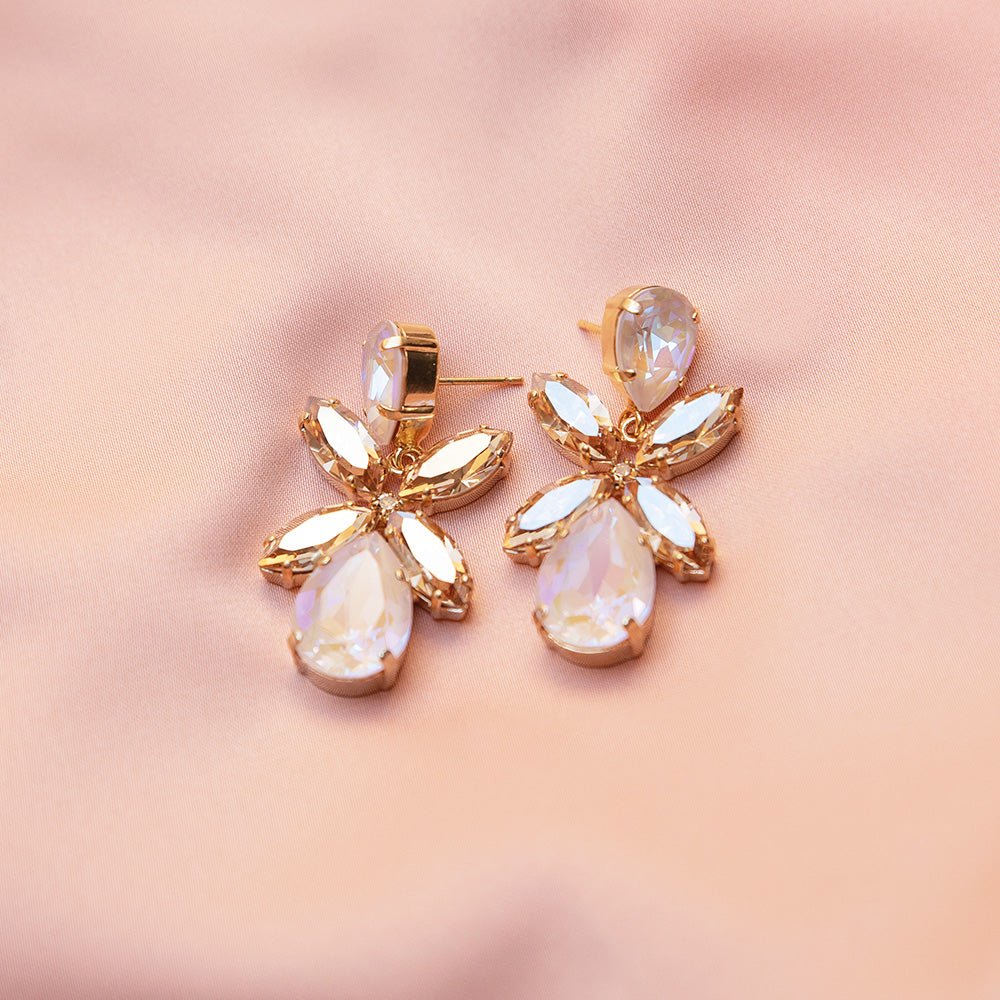 Dione earrings gold ivory delite combo
